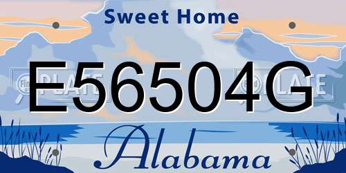 E56504G Alabama License Plate