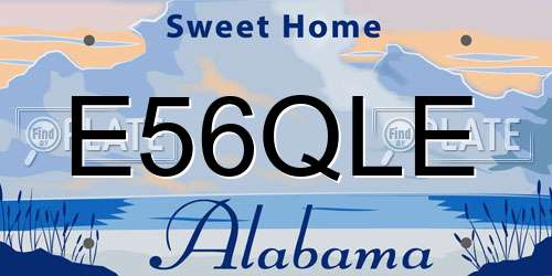 E56QLE Alabama License Plate