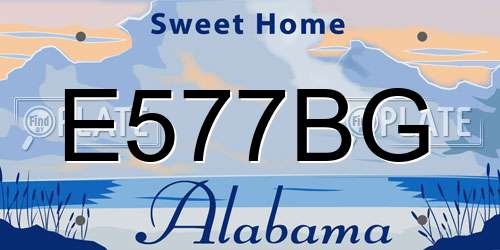 E577BG Alabama License Plate