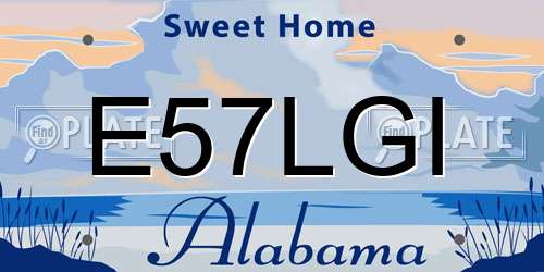 E57LGI Alabama License Plate