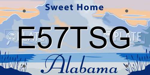 E57TSG Alabama License Plate
