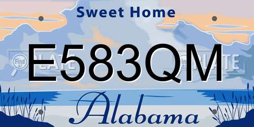 E583QM Alabama License Plate