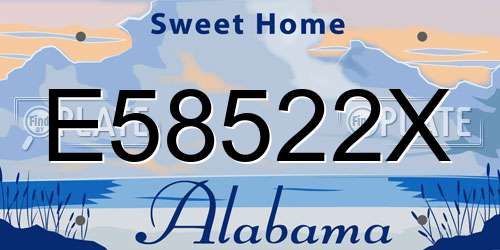 E58522X Alabama License Plate