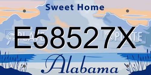 E58527X Alabama License Plate