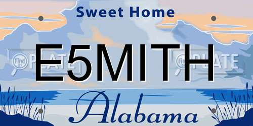 E5MITH Alabama License Plate