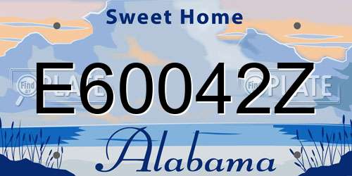 E60042Z Alabama License Plate