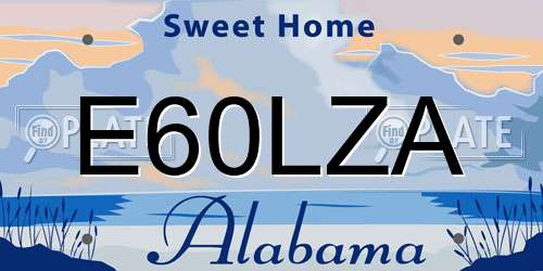 E60LZA Alabama License Plate