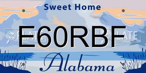 E60RBF Alabama License Plate