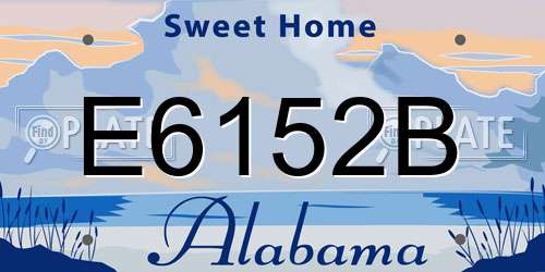 E6152B Alabama License Plate