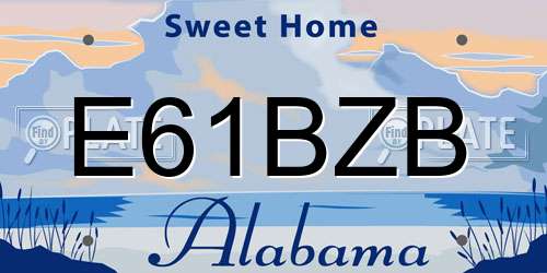 E61BZB Alabama License Plate