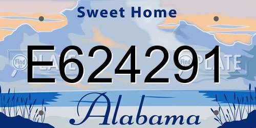 E624291 Alabama License Plate