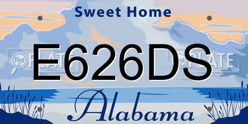 E626DS Alabama License Plate