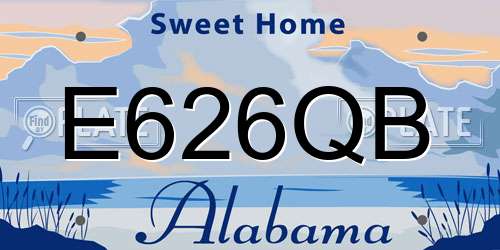 E626QB Alabama License Plate