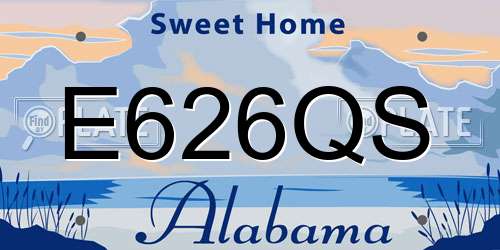 E626QS Alabama License Plate
