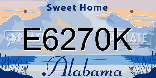 E6270K Alabama License Plate