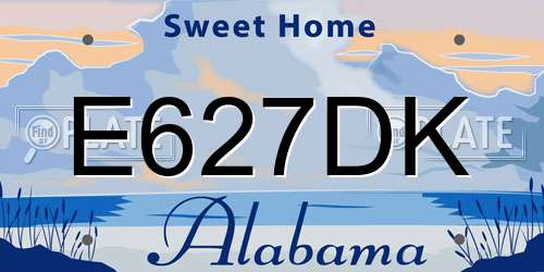 E627DK Alabama License Plate