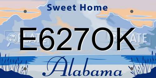 E627OK Alabama License Plate