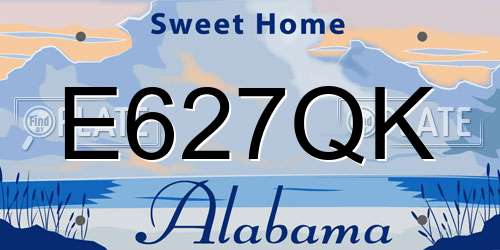 E627QK Alabama License Plate
