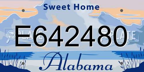 E642480 Alabama License Plate