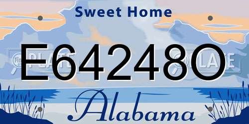 E64248O Alabama License Plate