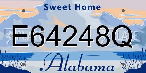 E64248Q Alabama License Plate