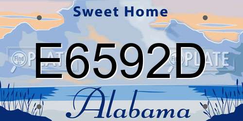 E6592D Alabama License Plate