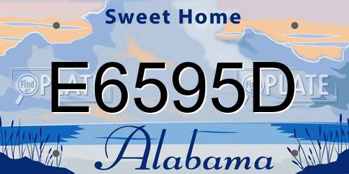E6595D Alabama License Plate