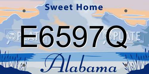 E6597Q Alabama License Plate