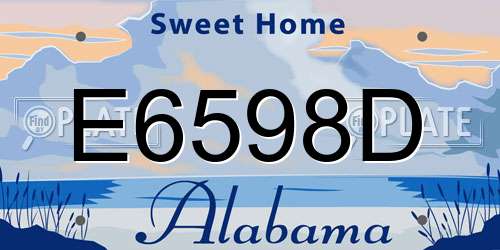 E6598D Alabama License Plate