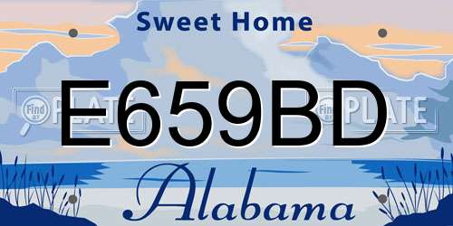 E659BD Alabama License Plate