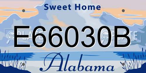 E66030B Alabama License Plate