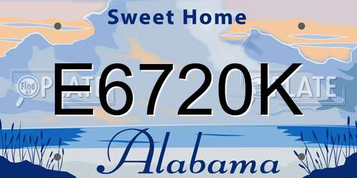 E6720K Alabama License Plate