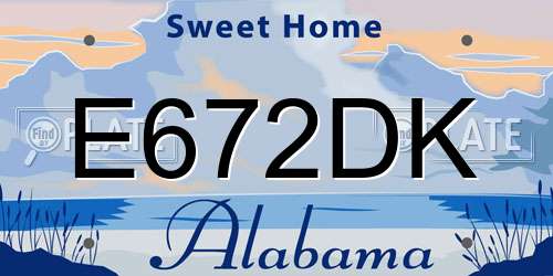 E672DK Alabama License Plate