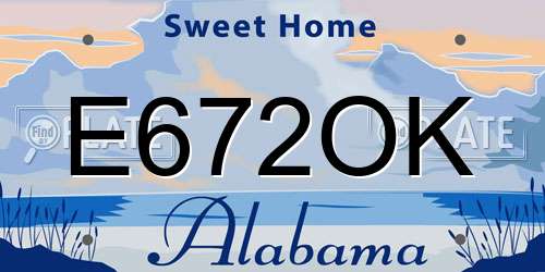 E672OK Alabama License Plate