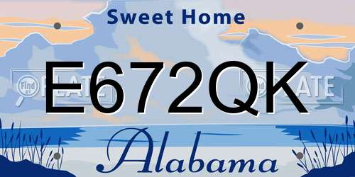 E672QK Alabama License Plate