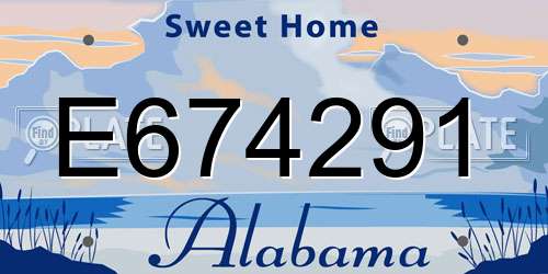 E674291 Alabama License Plate