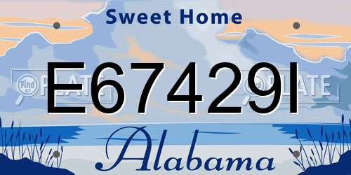 E67429I Alabama License Plate