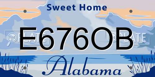 E676OB Alabama License Plate