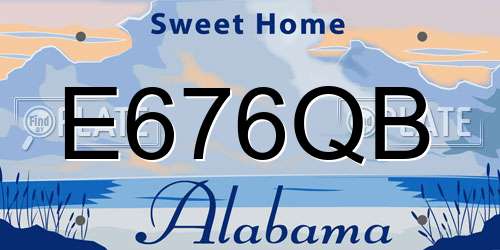 E676QB Alabama License Plate
