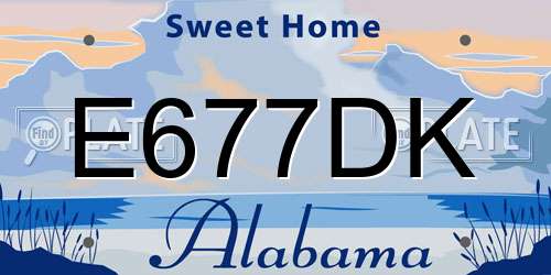 E677DK Alabama License Plate