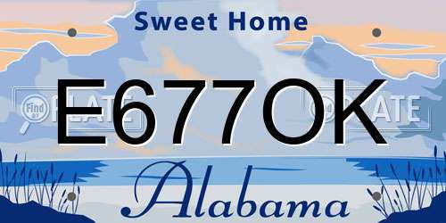 E677OK Alabama License Plate