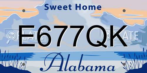 E677QK Alabama License Plate