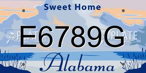 E6789G Alabama License Plate