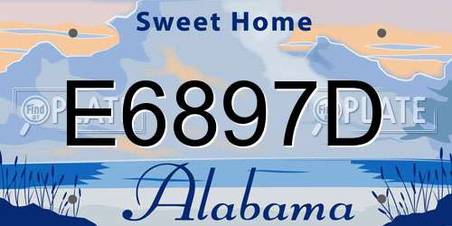 E6897D Alabama License Plate