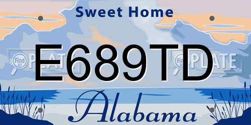 E689TD Alabama License Plate
