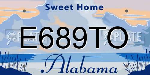 E689TO Alabama License Plate