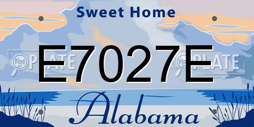 E7027E Alabama License Plate