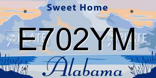 E702YM Alabama License Plate