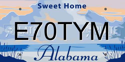 E70TYM Alabama License Plate