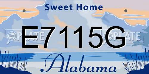 E7115G Alabama License Plate